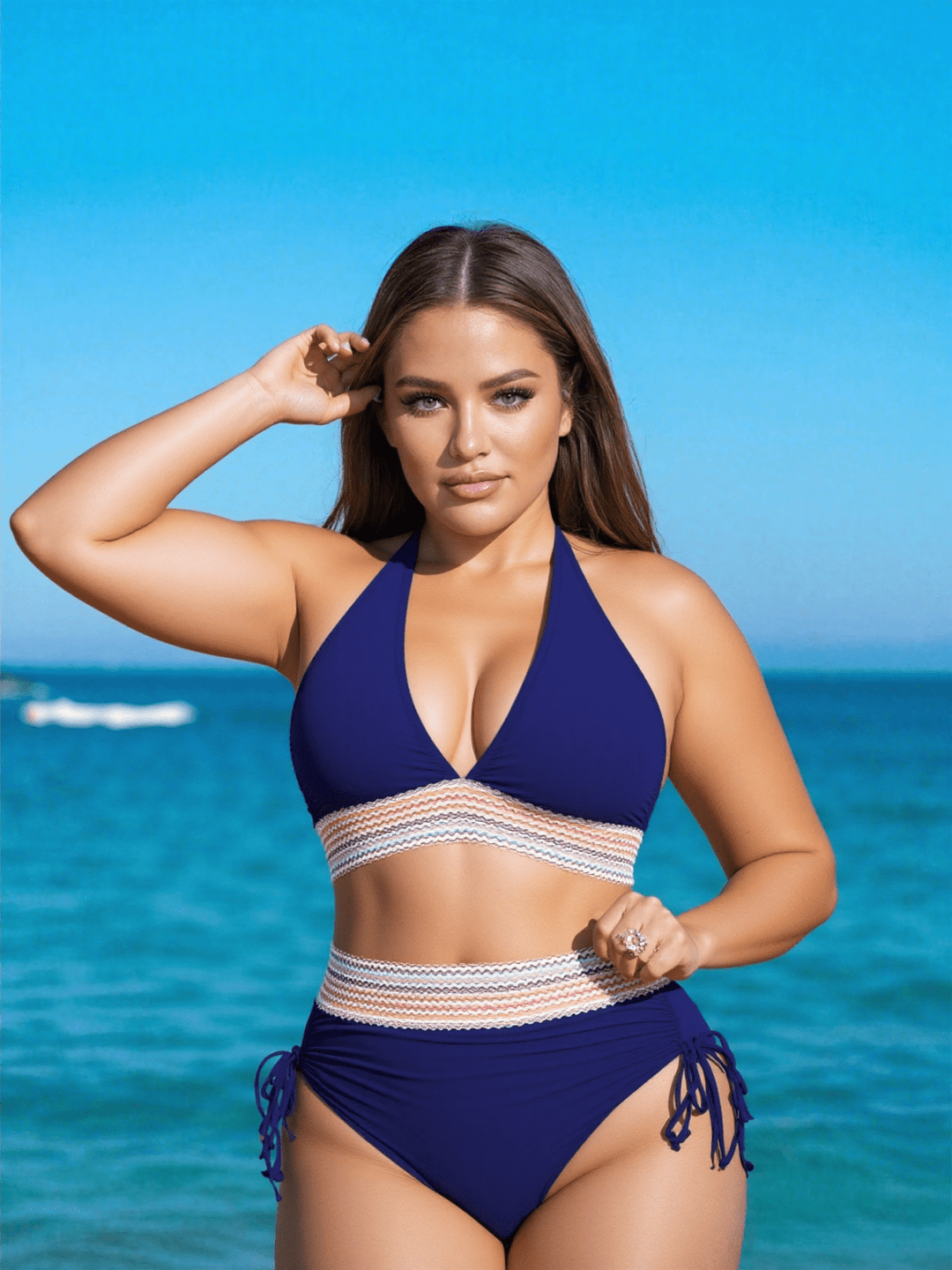 Elegant high-waisted sculpting bikini