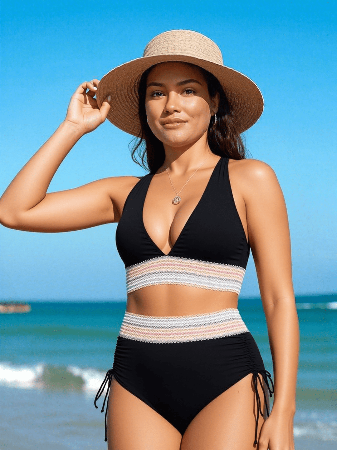 Elegant high-waisted sculpting bikini