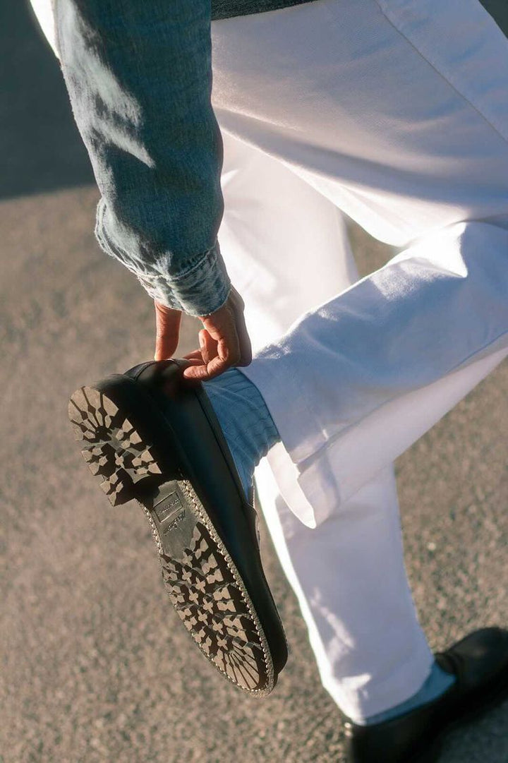 Joe - Black Leather Moccasin Shoes