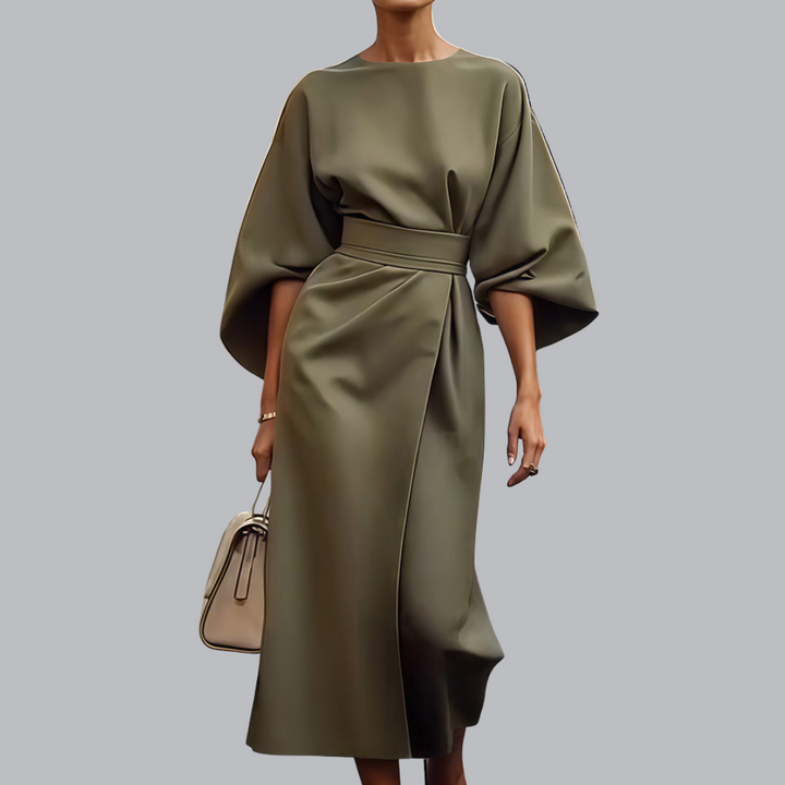 Luitgard™ | Abito elegante con maniche a palloncino e cintura in vita