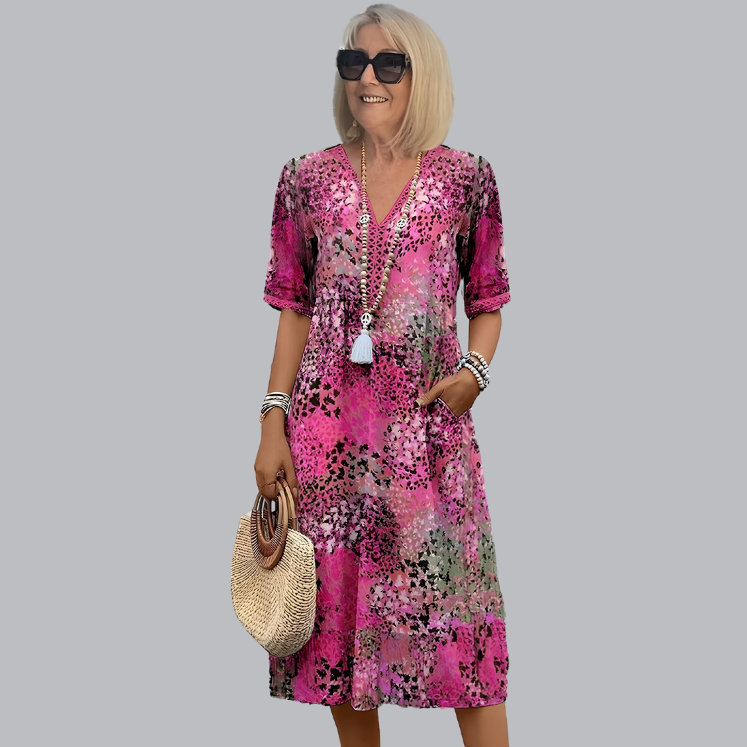 Sabine™ | Elegante abito midi dal design vivace