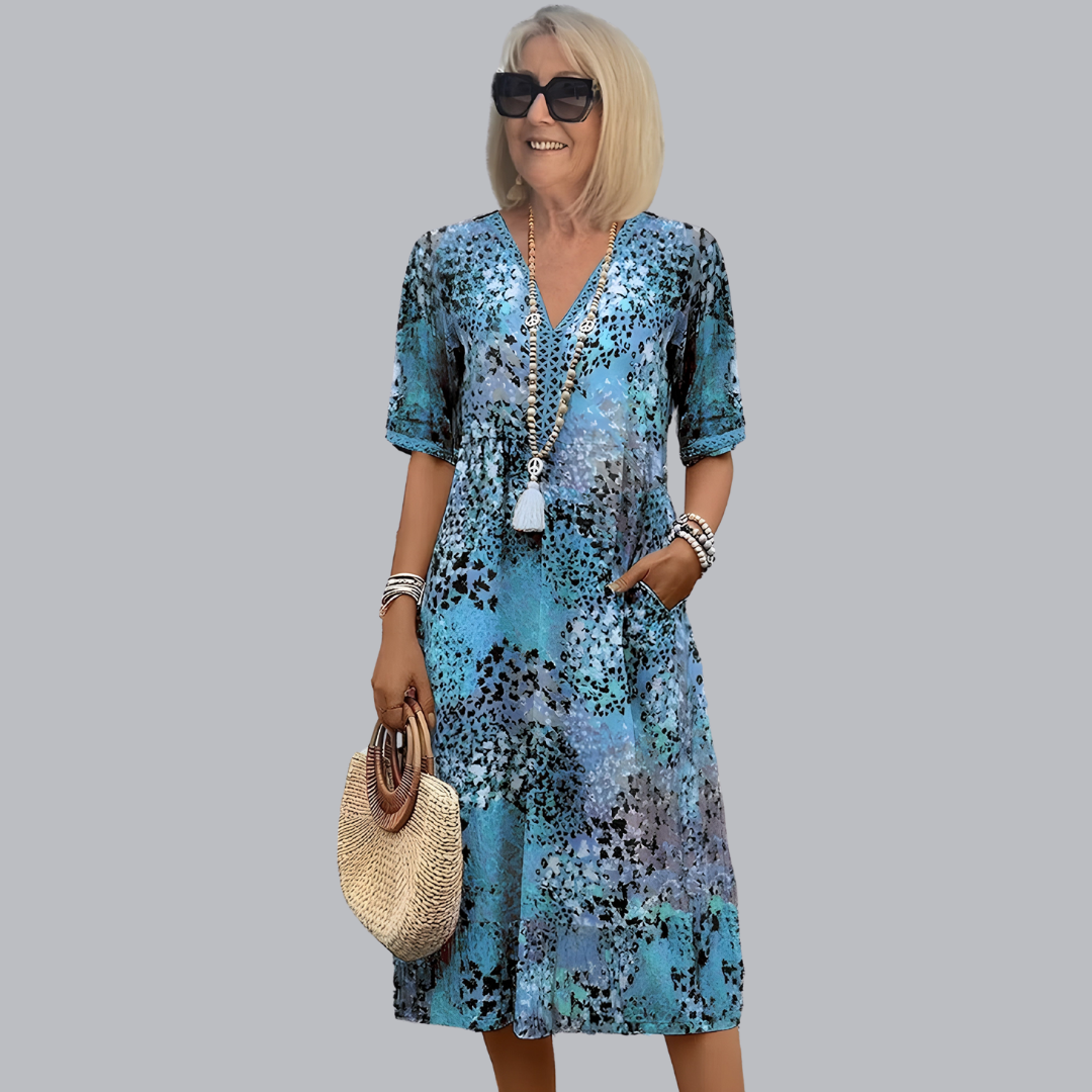 Sabine™ | Elegante abito midi dal design vivace