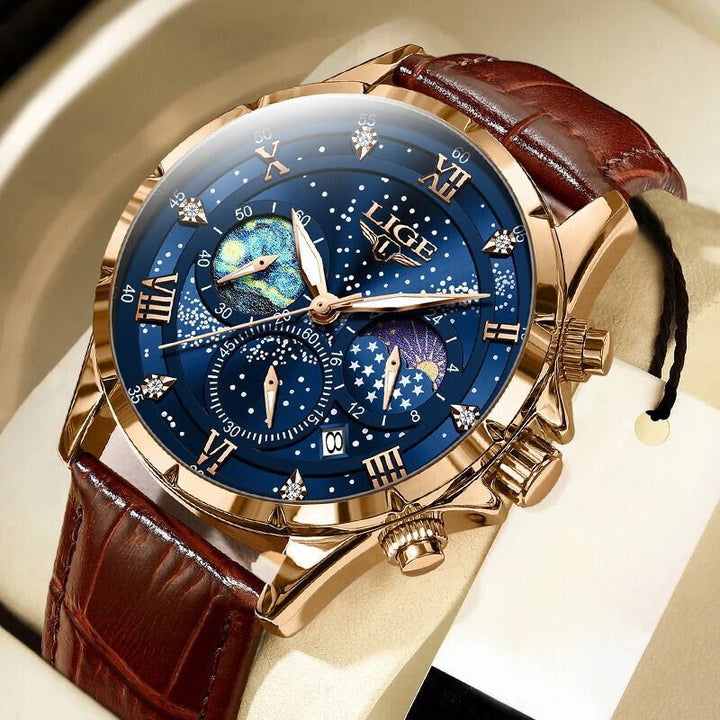Elegante orologio con fasi lunari