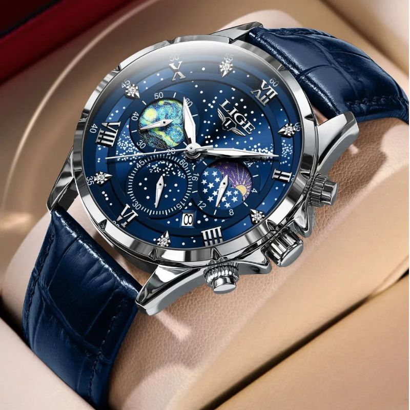 Elegante orologio con fasi lunari