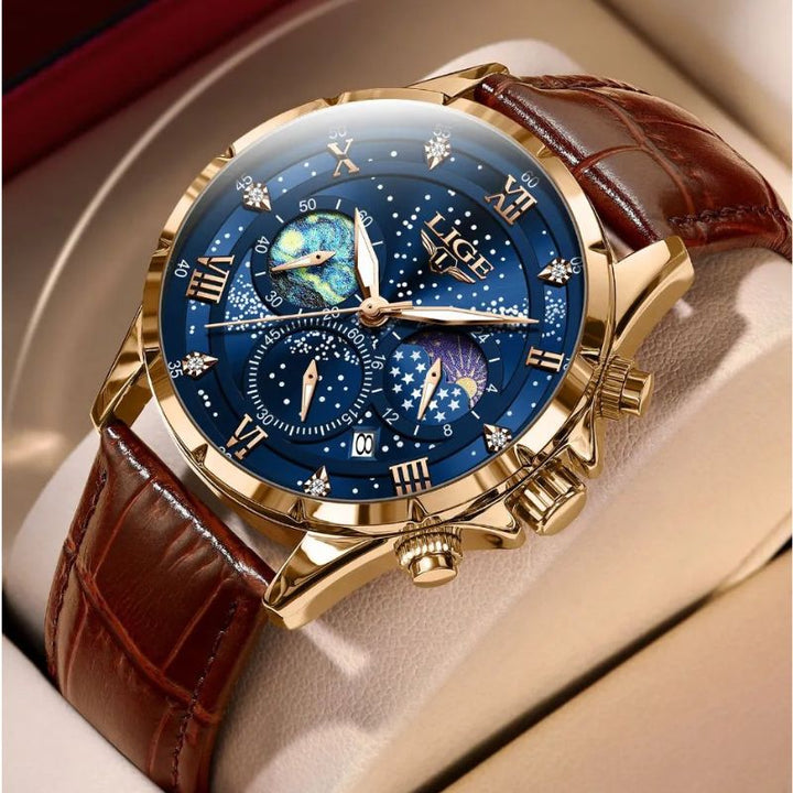 Elegante orologio con fasi lunari