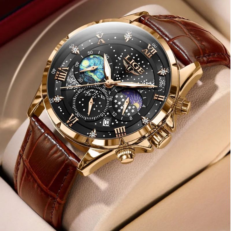 Elegante orologio con fasi lunari