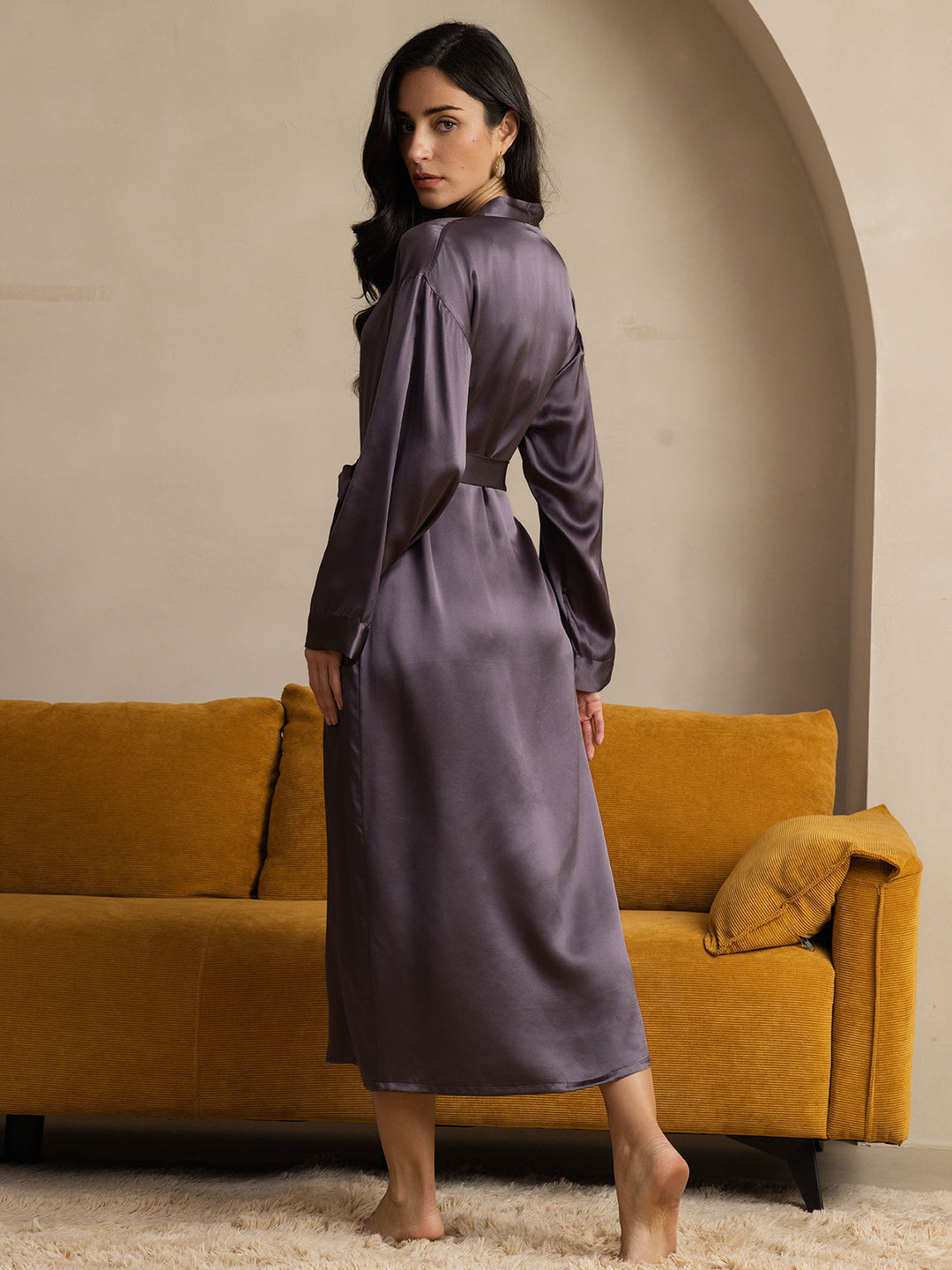 Women's Long Mulberry Silk Bathrobe