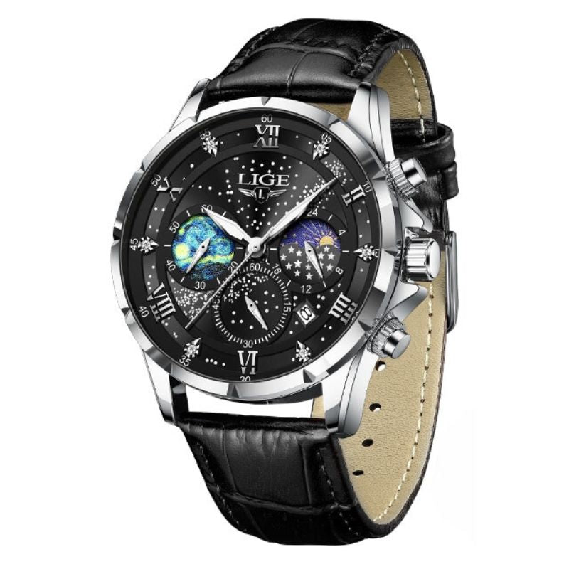 Elegante orologio con fasi lunari