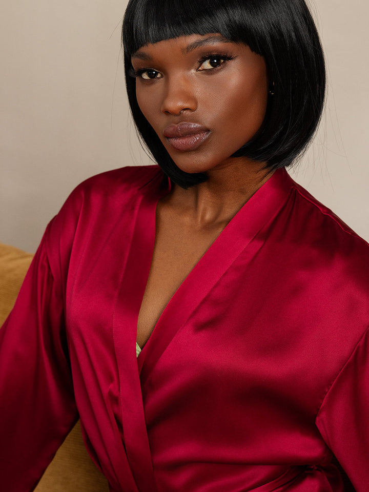 Women's Long Mulberry Silk Bathrobe
