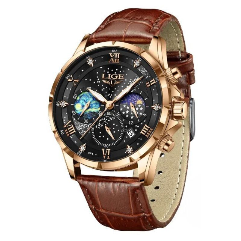 Elegante orologio con fasi lunari