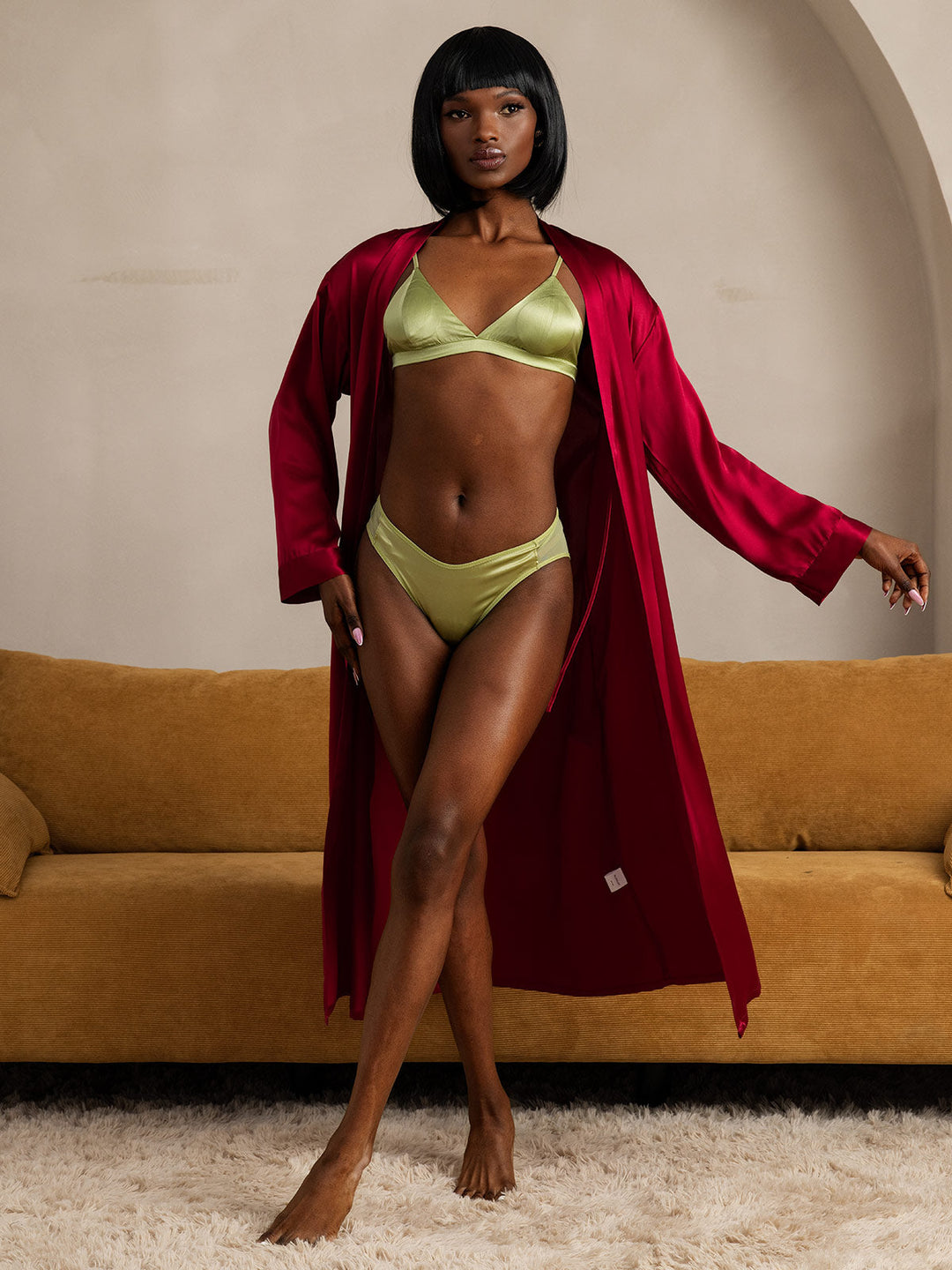 Women's Long Mulberry Silk Bathrobe