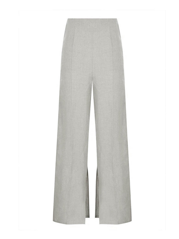 Set di pantaloni senza maniche con bottoni e spacchi