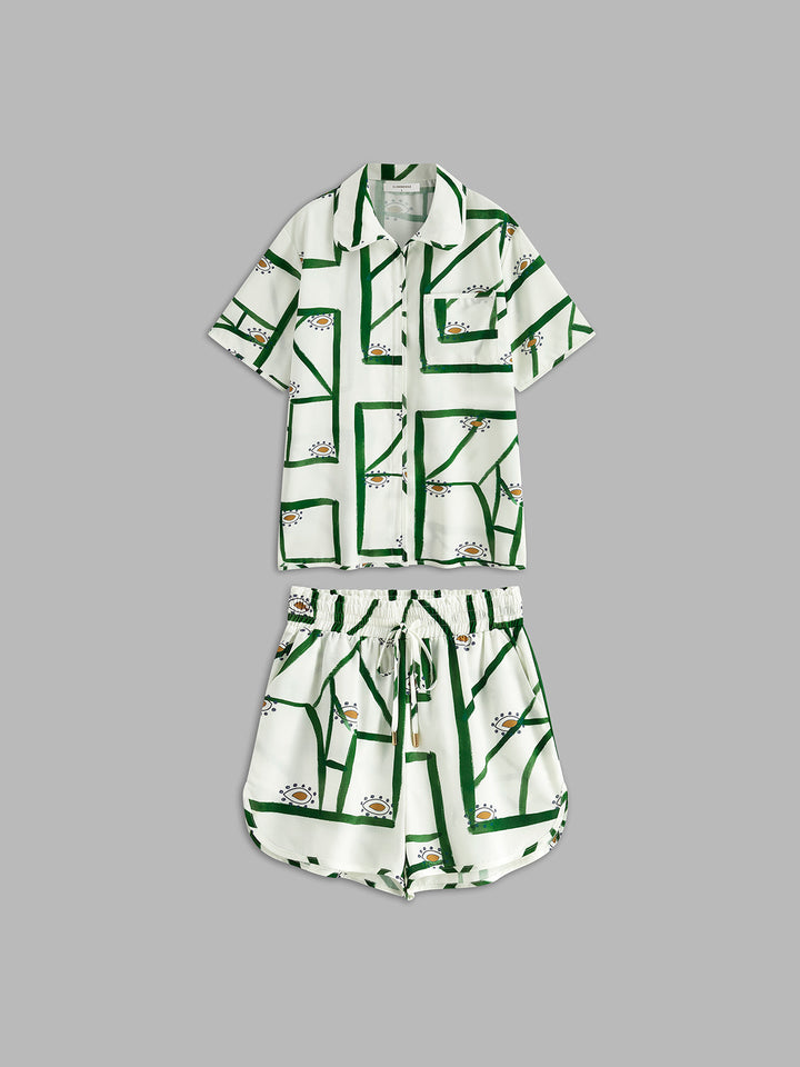 Set di pantaloncini con coulisse stampati