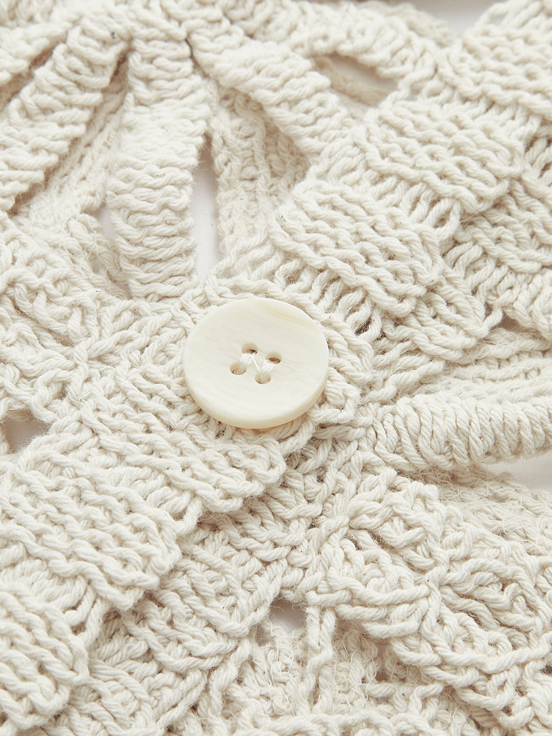 Cardigan con bottoni sul davanti, motivo quadrato all'uncinetto