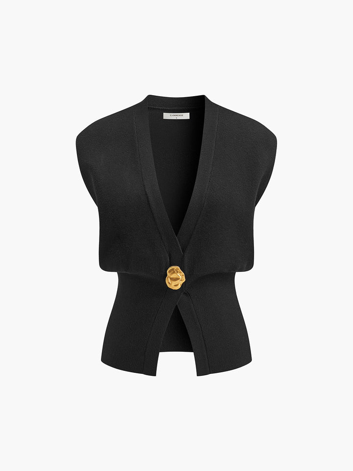 Gilet con scollo a V e bottoni