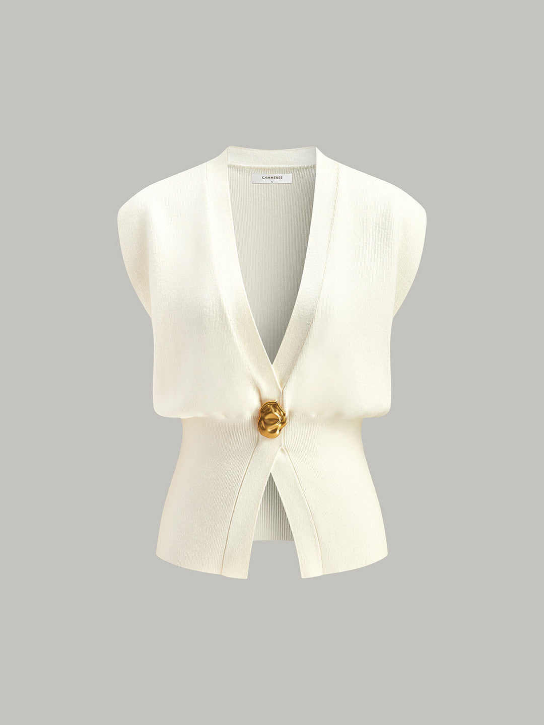 Gilet con scollo a V e bottoni