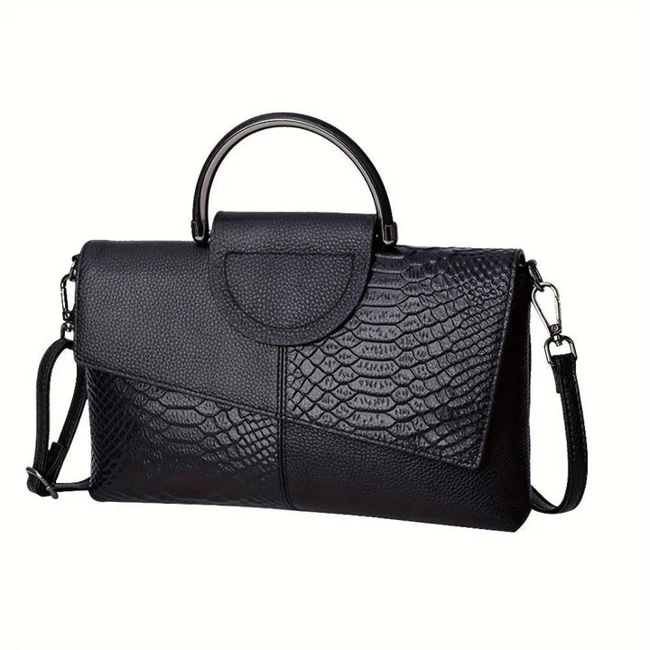 Borsa di lusso Celeste con stampa coccodrillo