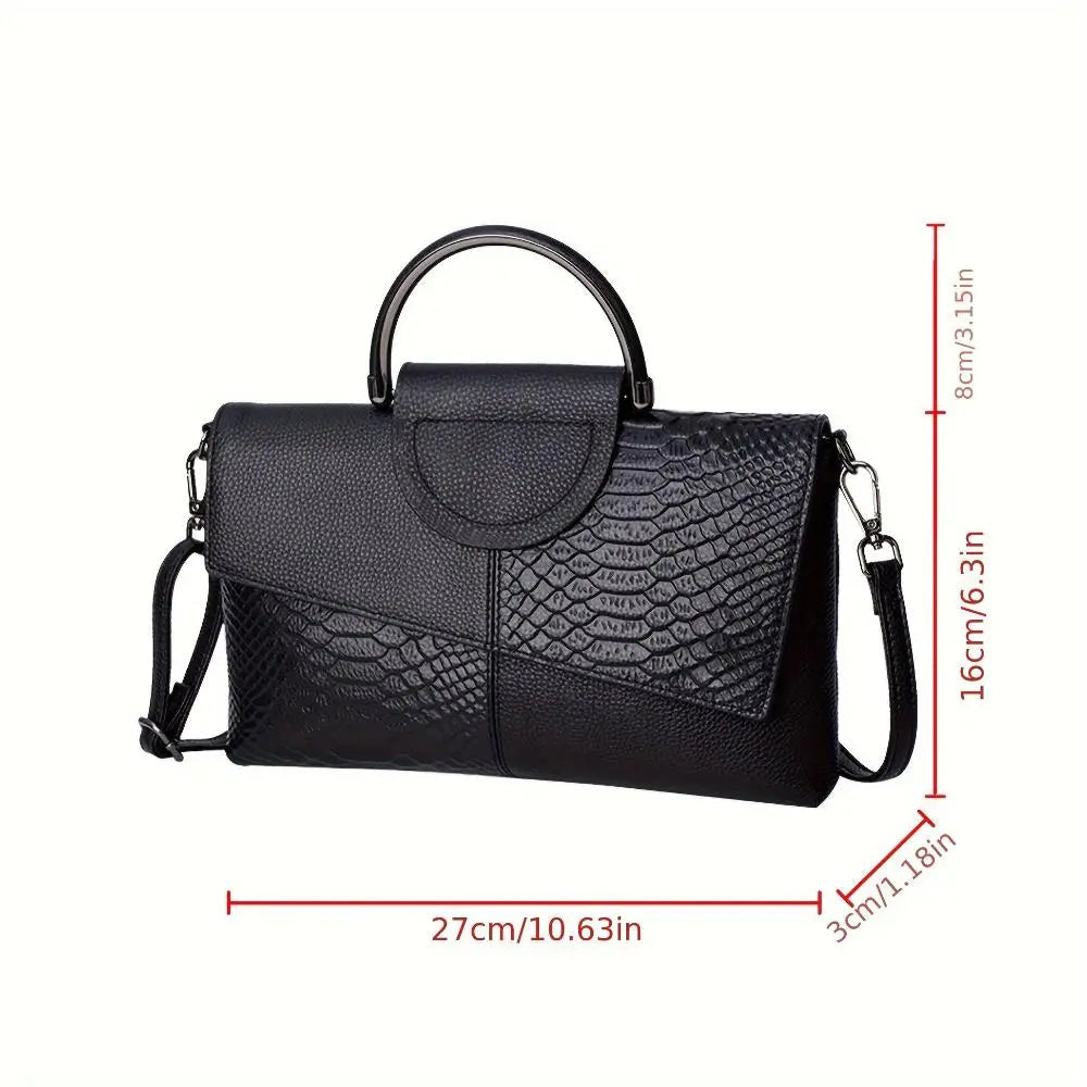 Borsa di lusso Celeste con stampa coccodrillo