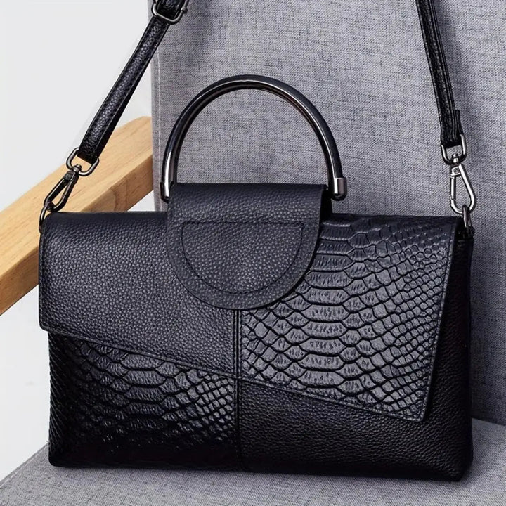 Borsa di lusso Celeste con stampa coccodrillo