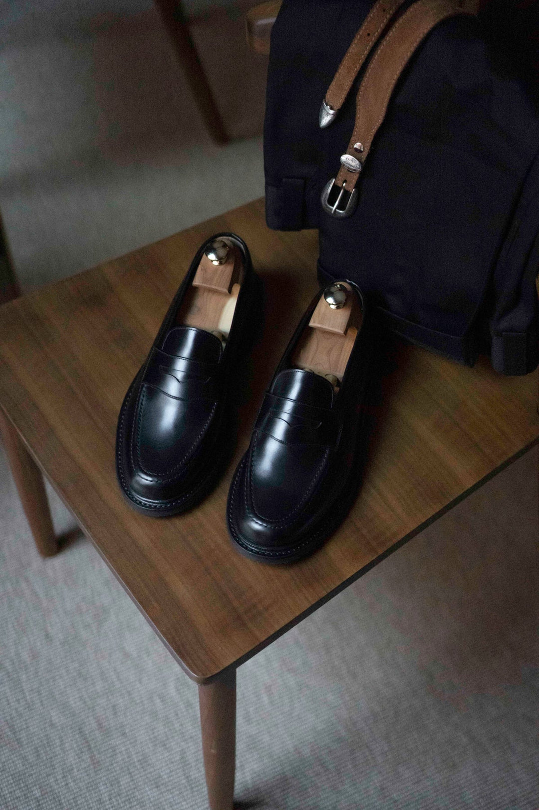 Joe - Black Leather Moccasin Shoes