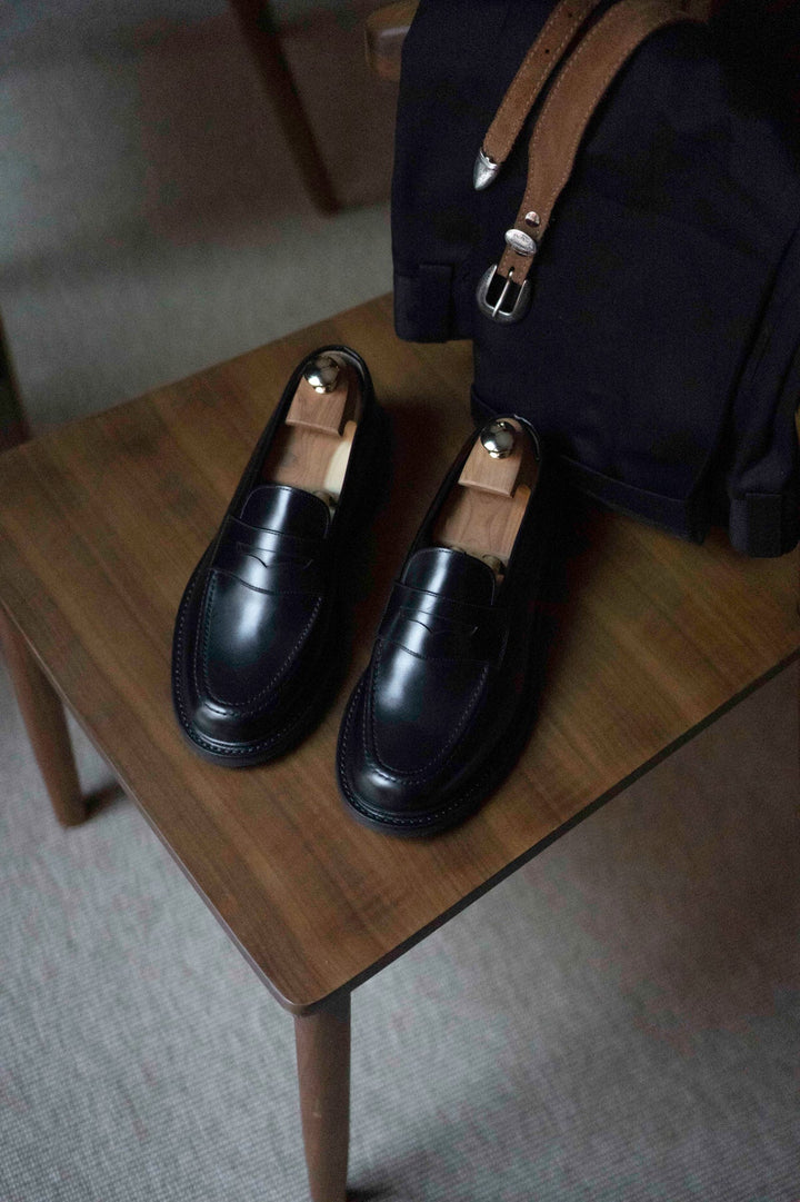 Joe - Black Leather Moccasin Shoes