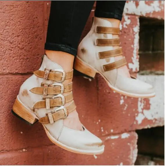 Dixie™ | Tacco in pelle vintage con fibbia