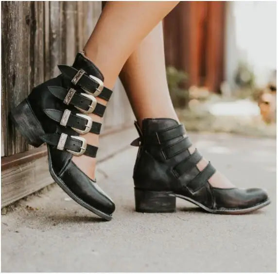 Dixie™ | Tacco in pelle vintage con fibbia