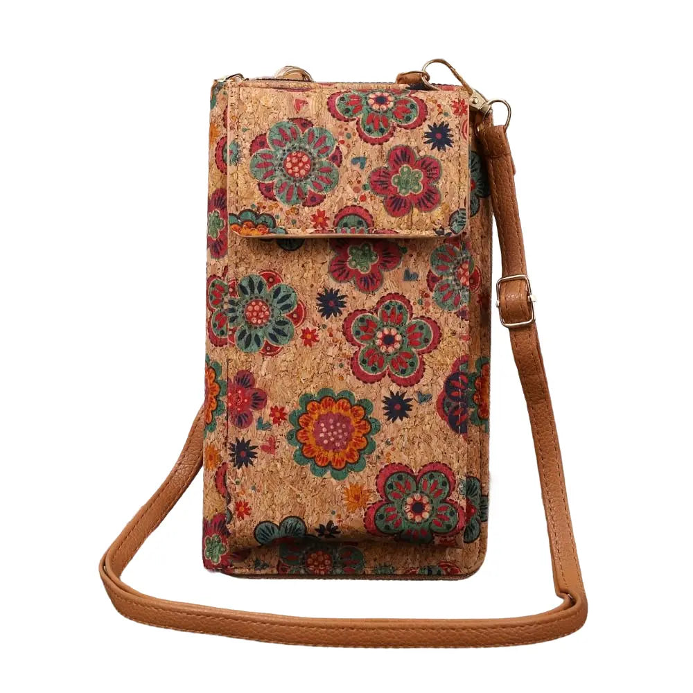 Portafoglio a tracolla floreale Lila Boho