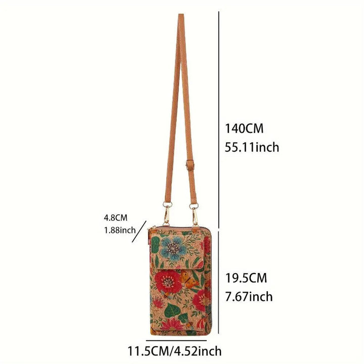 Portafoglio a tracolla floreale Lila Boho