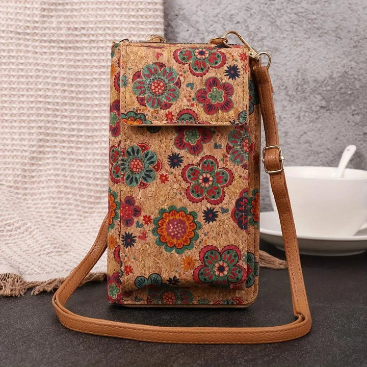 Portafoglio a tracolla floreale Lila Boho