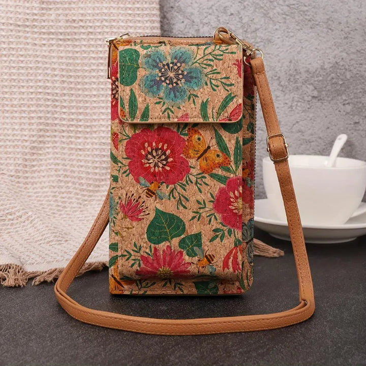 Portafoglio a tracolla floreale Lila Boho