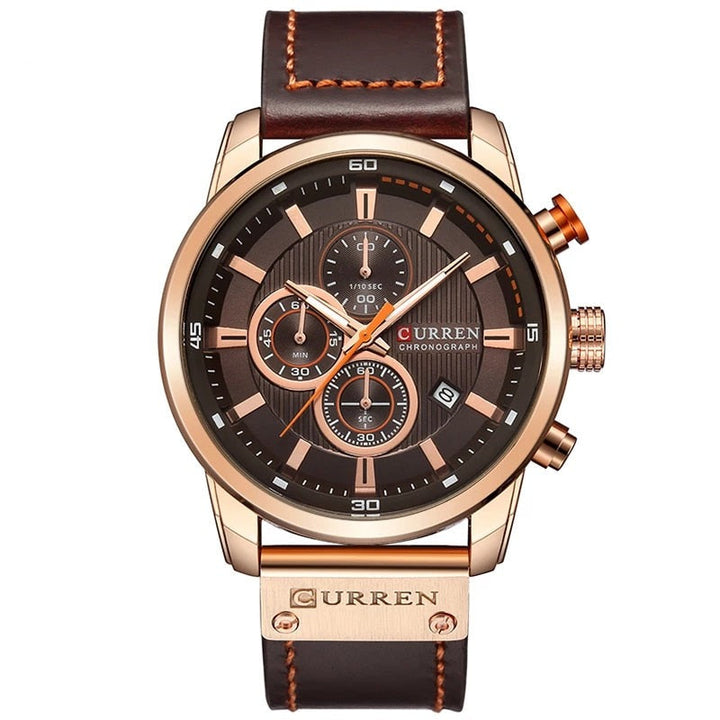 Elegante orologio al quarzo con cinturino in pelle