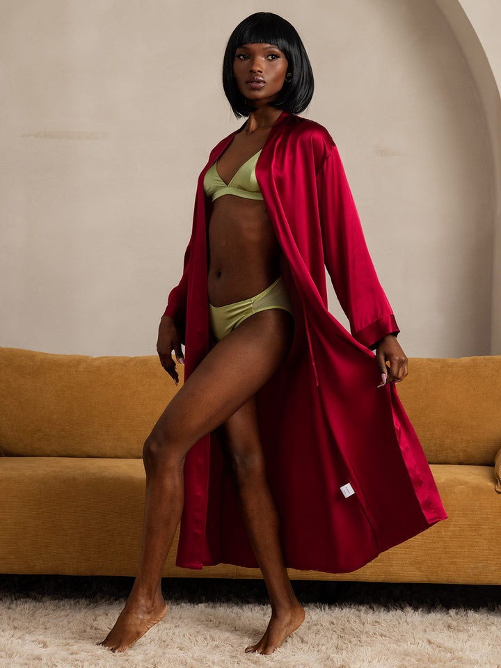 Women's Long Mulberry Silk Bathrobe