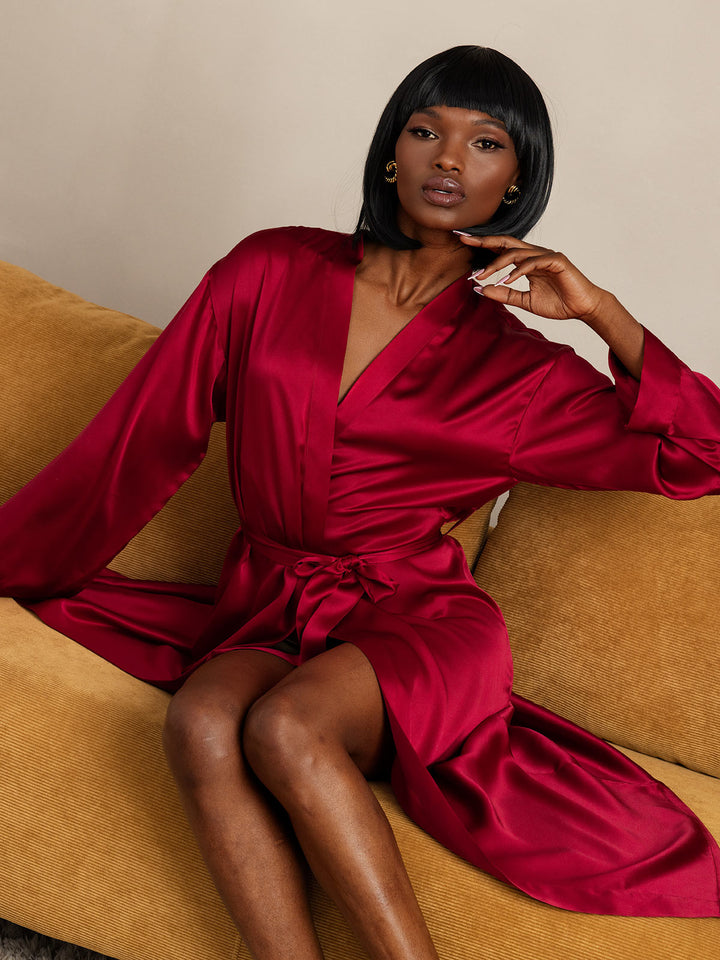 Women's Long Mulberry Silk Bathrobe