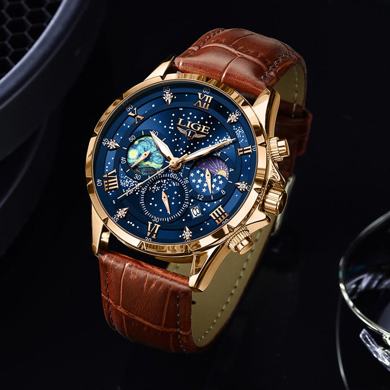 Elegante orologio con fasi lunari