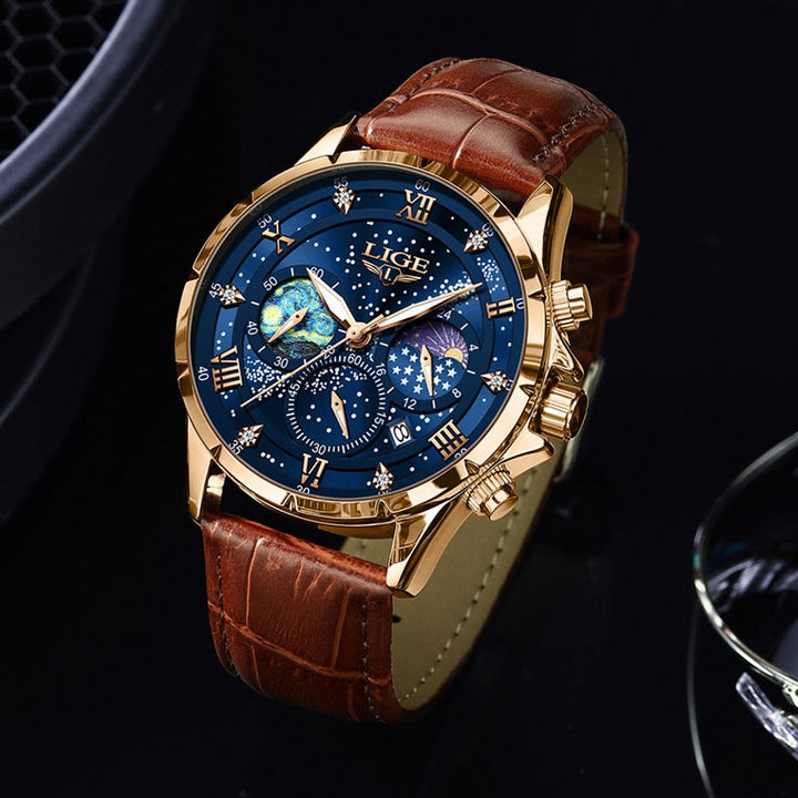 Elegante orologio con fasi lunari