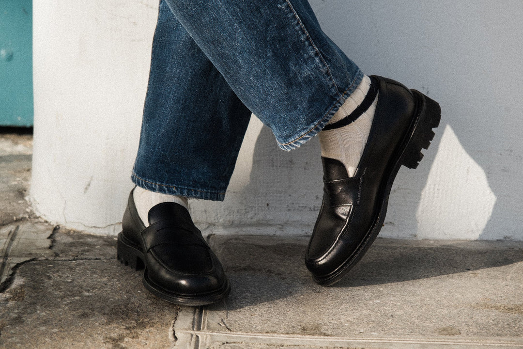 Joe - Black Leather Moccasin Shoes