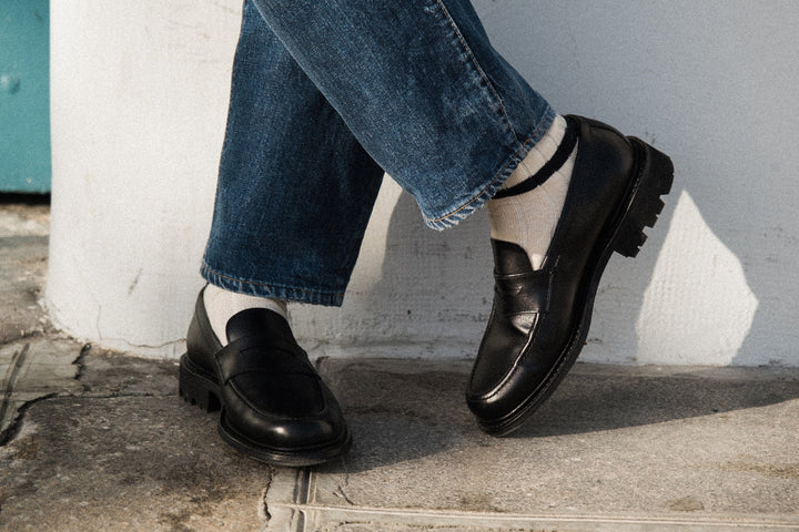 Joe - Black Leather Moccasin Shoes