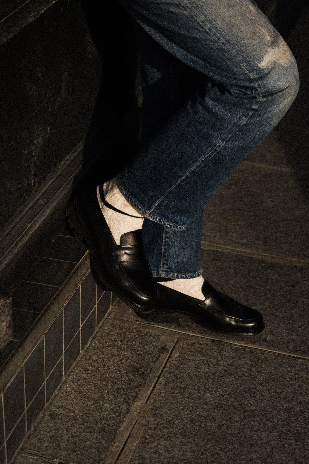Joe - Black Leather Moccasin Shoes