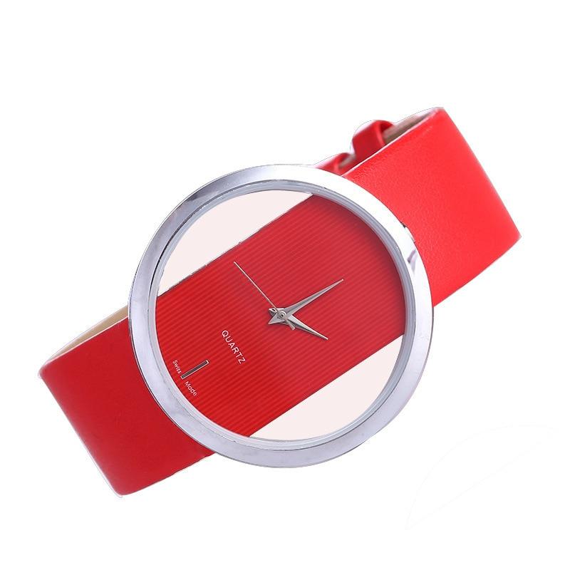 Orologio al quarzo elegante con quadrante trasparente