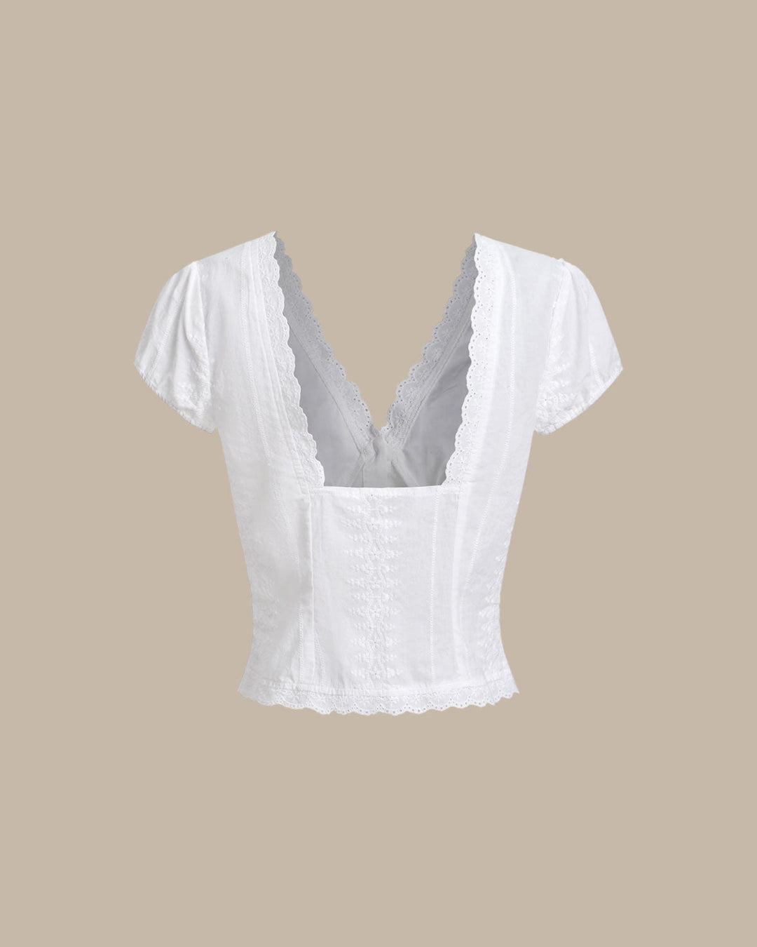 White Textured Cap Sleeve Blouse