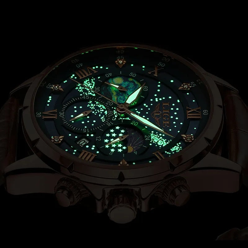 Elegante orologio con fasi lunari