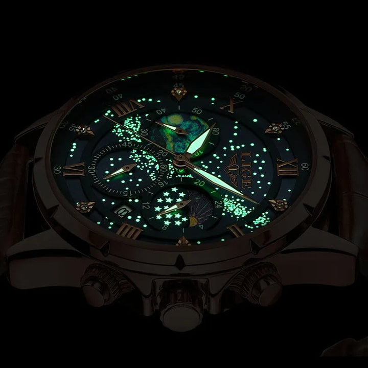 Elegante orologio con fasi lunari